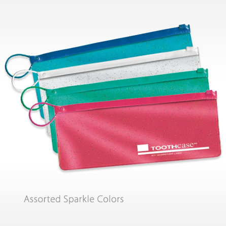 4 inch sparkle dental zipper bag toothcase zip lock patient supply bag goodie bag