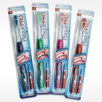 four assorted colors blister packaging Plaque Pro Dual Care System orthodontic toothbrushes