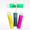 Assorted colors of Compact Travel Toothbrush in Bulk Imprintable and individually wrapped