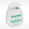 Bulk Mint Waxed Dental Floss for Dental Offices white oval shape features flip cap with cutter and green quantum logo