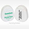 Bulk Mint Waxed Dental Floss for Dental Offices white oval shape features large optional imprint area for dental office contact information