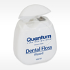 Bulk Dental Floss in Waxed unflavored white oval shaped with flip top cap and blue quantum logo