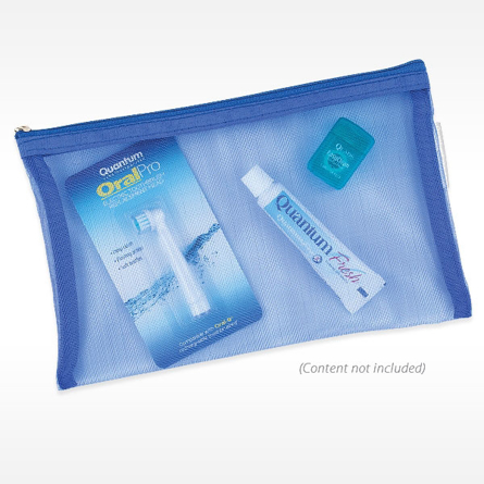 Nylon Mesh Patient Supply Zipper Bag in Blue - Upscale Premium gift bag