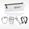Custom imprint options for SMILE CASE 4" Dental Supply Bag with Black Zipper and business card pocket