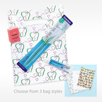 Value Dental Supply Kit with Pro Toothbrush Toothpaste and Floss and Choice of Dental Goodie Bags