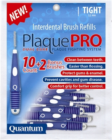 PlaquePro Interdental Refill Brushes 12 pack Tight spaces