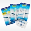Sample Pack of assorted electric toothbrush replacement heads Sonicare, Oral b and bonus Comfort Tips Soft Flosses