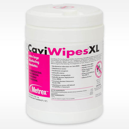 Canister of CaviWipes XL 9” x 12” 65 wipes per box 13-1150 Caviwipes XL disinfecting towelettes wipes