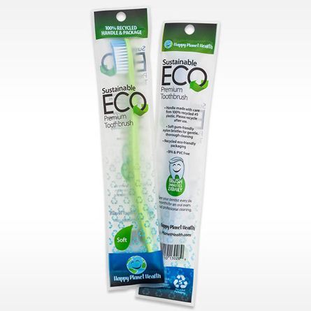Happy Planet Eco Toothbrush Bulk Recycled Toothbrush in Recycled Packaging