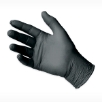 Black nitrile exam glove made with ecotek