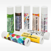 Organic personalized lip balm for dental offices fully customizable label