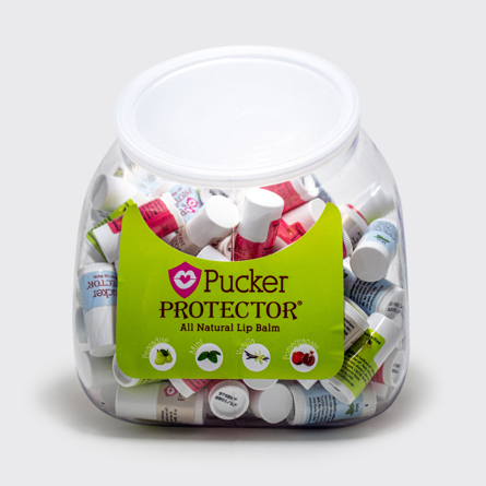 Pucker Protector Natural Mini Lip Balms in Container 120 CT