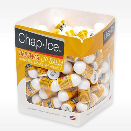 CHAP ICE beeswax mini lip balm in sustainable container