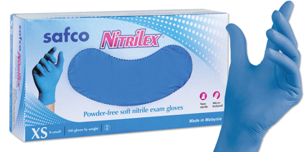 SAFCO NITRILE NITRILEX GLOVES - M -100/BOX