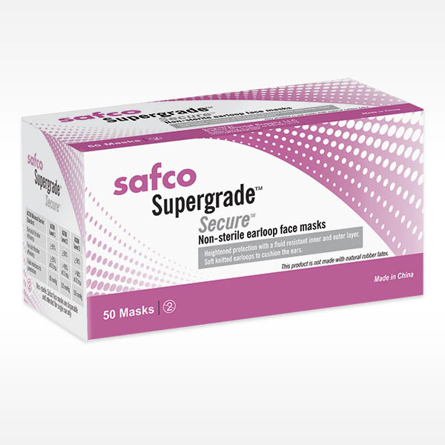 Safco Supergrade Secure Masks ASTM Level 3 White