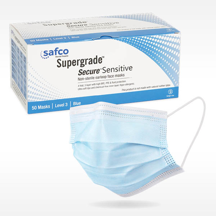 Safco Secure Sensitive Mask L3 Blue - 50/box