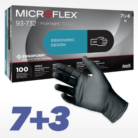 Ansell microflex black nitrile midknight touch 